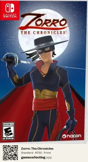 Zorro: The Chronicles Nintendo Switch, NTSC box front