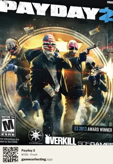 Payday 2 Xbox 360, NTSC box front