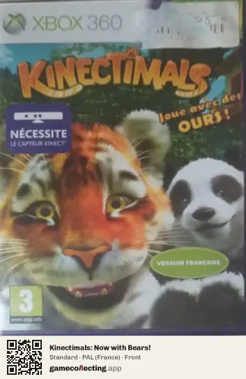 Kinectimals: Now with Bears! Xbox 360, France box front