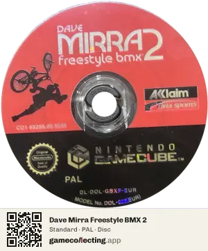 Dave Mirra Freestyle BMX 2 Nintendo GameCube, PAL disc