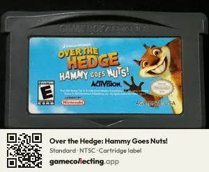 Over the Hedge: Hammy Goes Nuts! Game Boy Advance, NTSC cartridge label