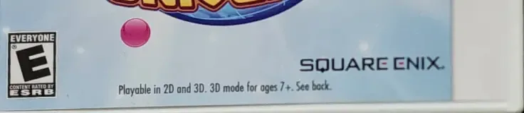 Bust-A-Move Universe, the ESRB box on its front