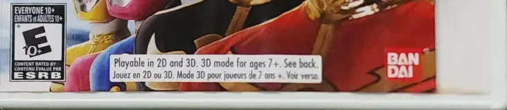 Power Rangers Megaforce, the ESRB box on its front