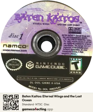 Baten Kaitos: Eternal Wings and the Lost Ocean Nintendo GameCube, NTSC disc