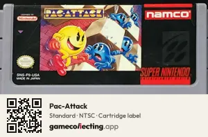 Pac-Attack Super Nintendo Entertainment System, NTSC cartridge label