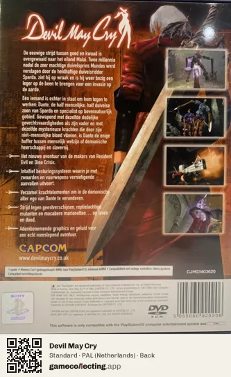 Devil May Cry PlayStation 2, Netherlands box back