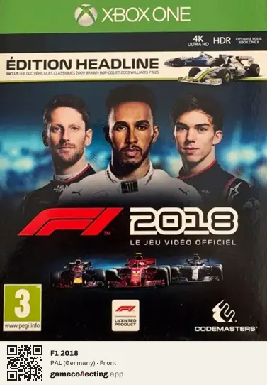 F1 2018 Xbox One, Germany box front
