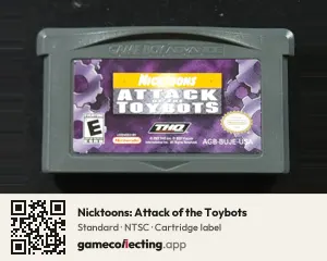 Nicktoons: Attack of the Toybots Game Boy Advance, NTSC cartridge label