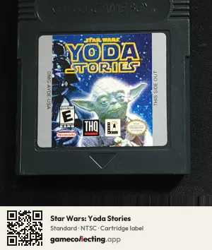 Star Wars: Yoda Stories Game Boy Color, NTSC cartridge label