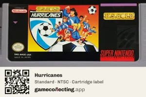 Hurricanes Super Nintendo Entertainment System, NTSC cartridge label