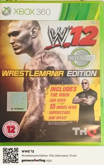 WWE '12 Xbox 360, Germany box front