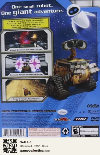 WALL-E PlayStation 2, NTSC box back
