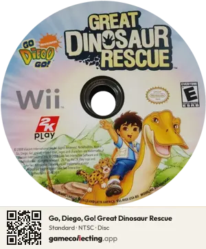 Go, Diego, Go! Great Dinosaur Rescue Nintendo Wii, NTSC disc