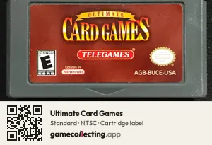 Ultimate Card Games Game Boy Advance, NTSC cartridge label