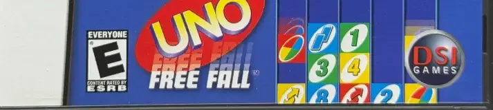 Uno / Skip-Bo / Uno Free Fall, the ESRB box on its front