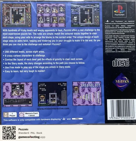 Puzznic PlayStation, PAL box back