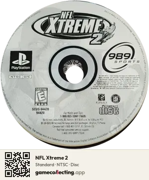NFL Xtreme 2 PlayStation, NTSC disc