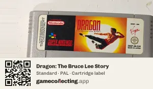 Dragon: The Bruce Lee Story Super Nintendo Entertainment System, PAL cartridge label