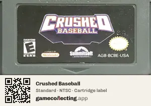 Crushed Baseball Game Boy Advance, NTSC cartridge label