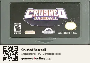 Crushed Baseball Game Boy Advance, NTSC cartridge label