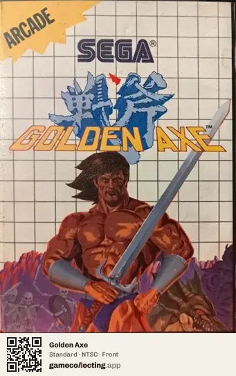 Golden Axe Sega Master System, NTSC box front