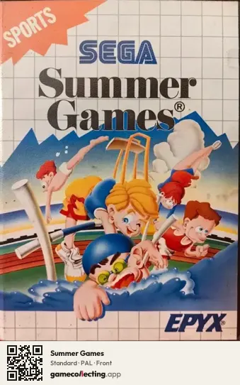 Summer Games Sega Master System, PAL box front