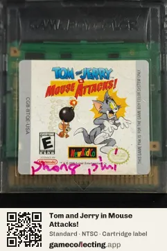 Tom and Jerry in Mouse Attacks! Game Boy Color, NTSC cartridge label