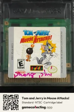 Tom and Jerry in Mouse Attacks! Game Boy Color, NTSC cartridge label