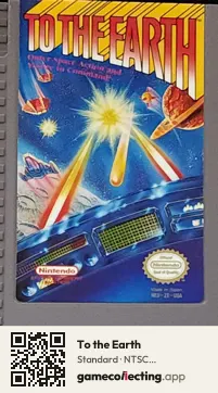 To the Earth Nintendo Entertainment System, NTSC cartridge label