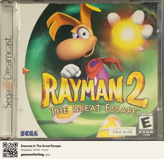 Rayman 2: The Great Escape Sega Dreamcast, NTSC box front