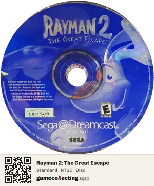 Rayman 2: The Great Escape Sega Dreamcast, NTSC disc