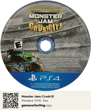 Monster Jam: Crush It! PlayStation 4, NTSC disc
