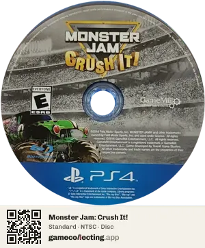 Monster Jam: Crush It! PlayStation 4, NTSC disc