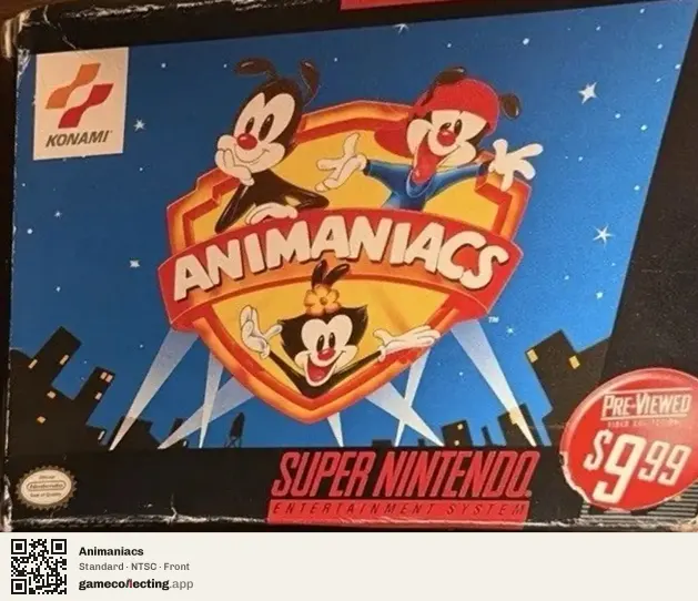 Animaniacs Super Nintendo Entertainment System, NTSC box front