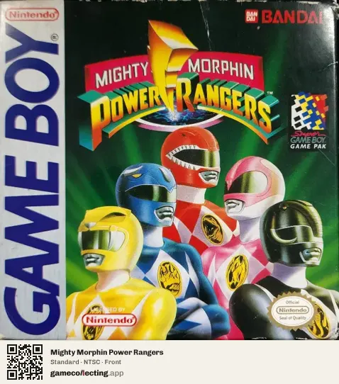 Mighty Morphin Power Rangers Game Boy, NTSC box front