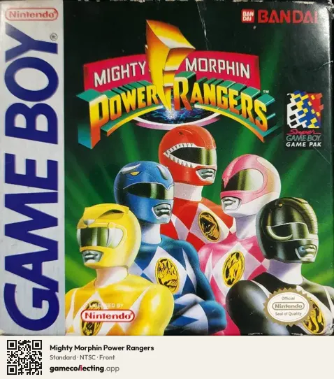 Mighty Morphin Power Rangers Game Boy, NTSC box front