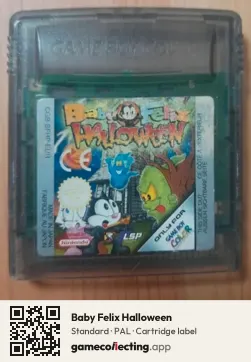 Baby Felix Halloween Game Boy Color, PAL cartridge label