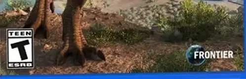 Jurassic World Evolution 2, the ESRB box on its front