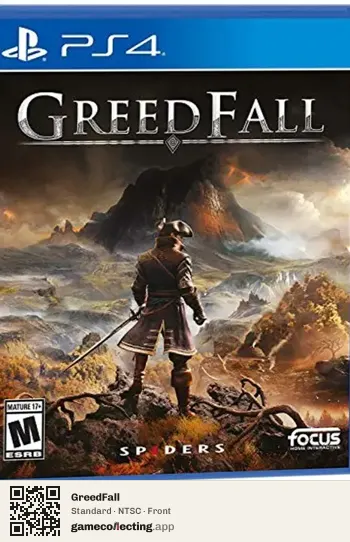 GreedFall PlayStation 4, NTSC box front