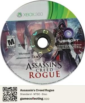 Assassin's Creed Rogue Xbox 360, NTSC disc