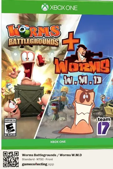 Worms Battlegrounds / Worms W.M.D Xbox One, NTSC box front