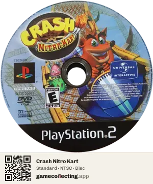 Crash Nitro Kart PlayStation 2, NTSC disc