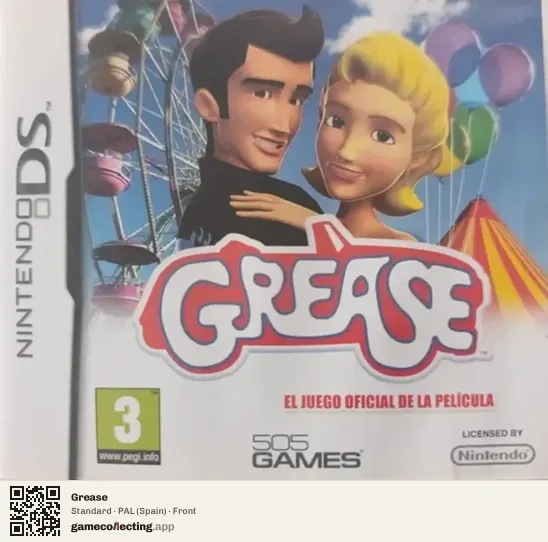 Grease Nintendo DS, Spain box front