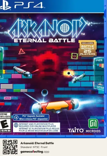 Arkanoid: Eternal Battle PlayStation 4, NTSC box front