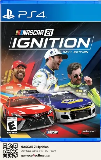 NASCAR 21: Ignition PlayStation 4, NTSC box front