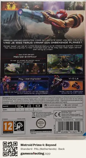 Metroid Prime 4: Beyond Nintendo Switch, Netherlands box back