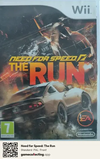 Need for Speed: The Run Nintendo Wii, PAL box front