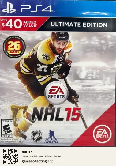 NHL 15 PlayStation 4, NTSC box front