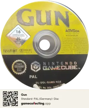 Gun Nintendo GameCube, PAL disc
