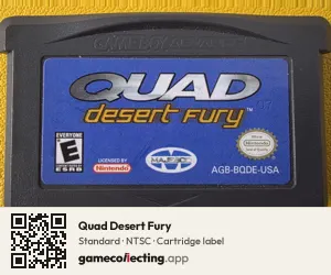 Quad Desert Fury Game Boy Advance, NTSC cartridge label